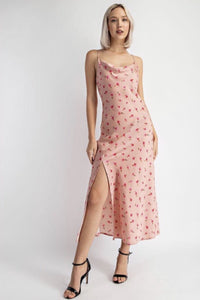 Champaign Florissant Satin Maxi Slip Dress