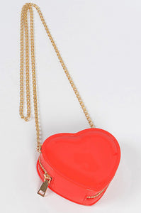 Shiny Mini Heart Gold Chain Purse