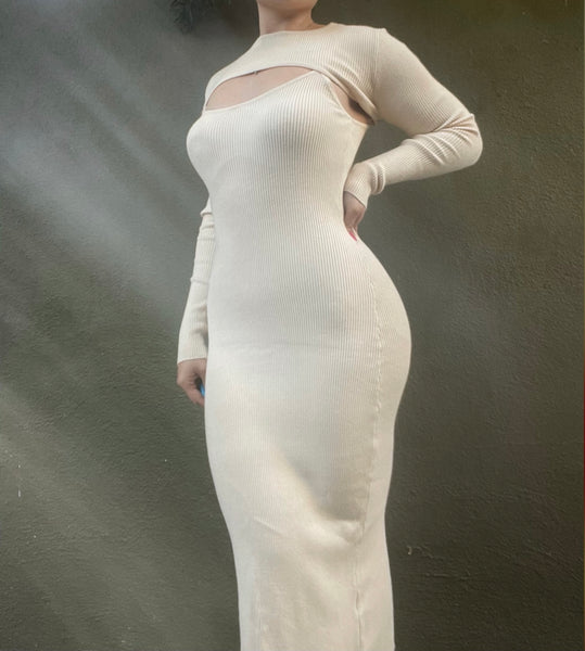 2 piece knitted dress Knit Midi Two Matching Set – Mel's Couture Co La Femme GLAM Prom Suitable for Fall Winter season-code:CORE Size:Mom 2XL
